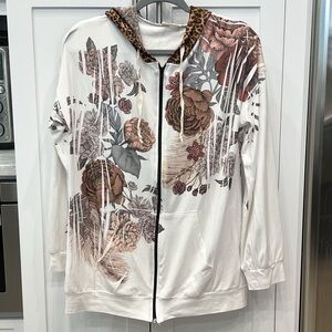 BLUMIN’ Apparel Floral Zip Up Hoodie Sz M